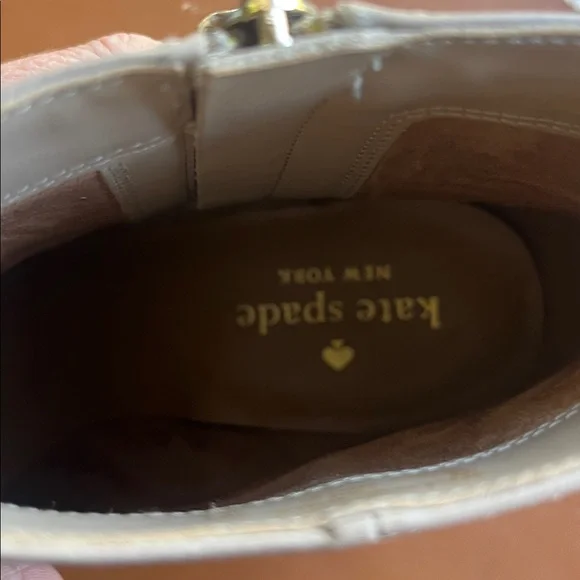NEW Kate Spade Amelie Nude Leather Ankle Boots - Picture 4 of 7